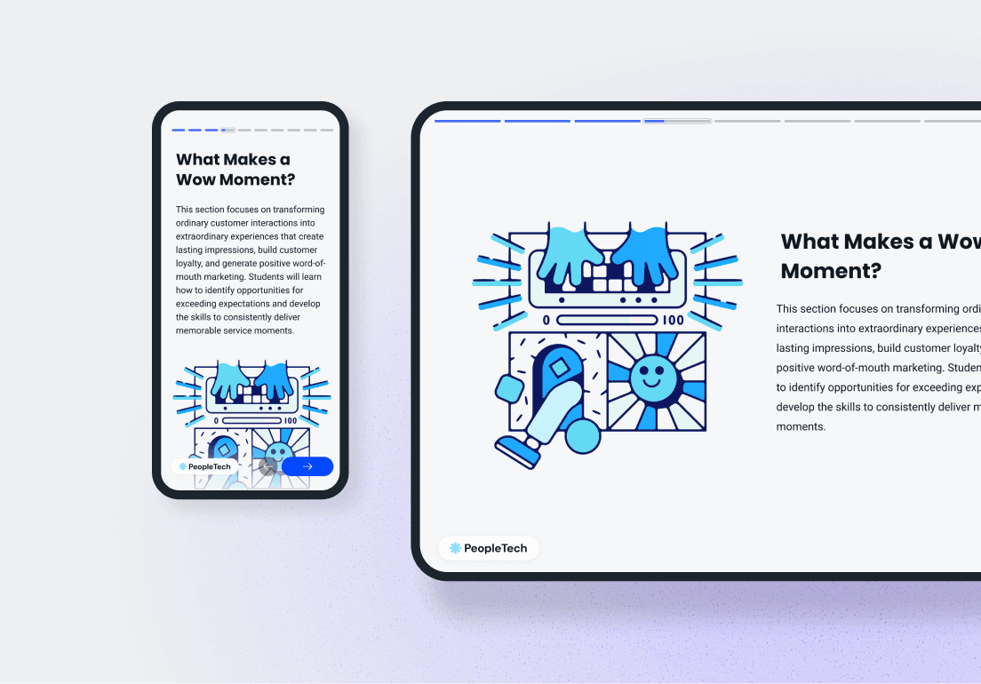 Course preview on desktop and mobile devices