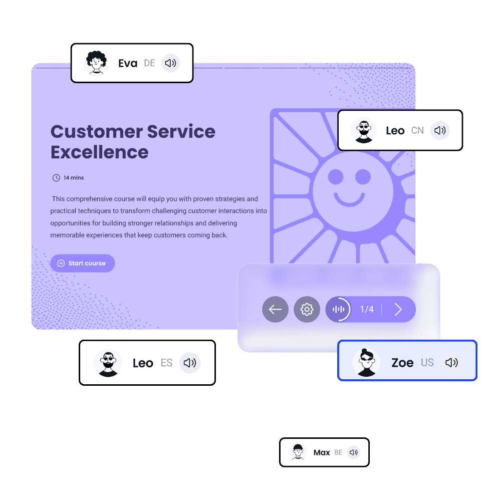 Customer Service Excellence course with AI voice narration